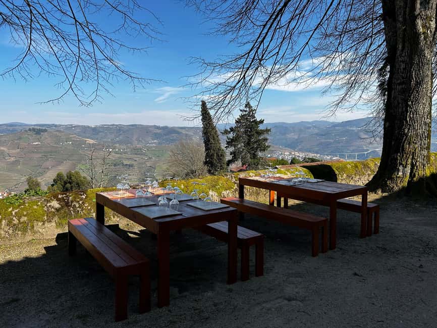 Douro: Quinta de Santa Júlia Lunch, Tour, & Wine Tasting - Wine tasting with a view of the Douro tradition