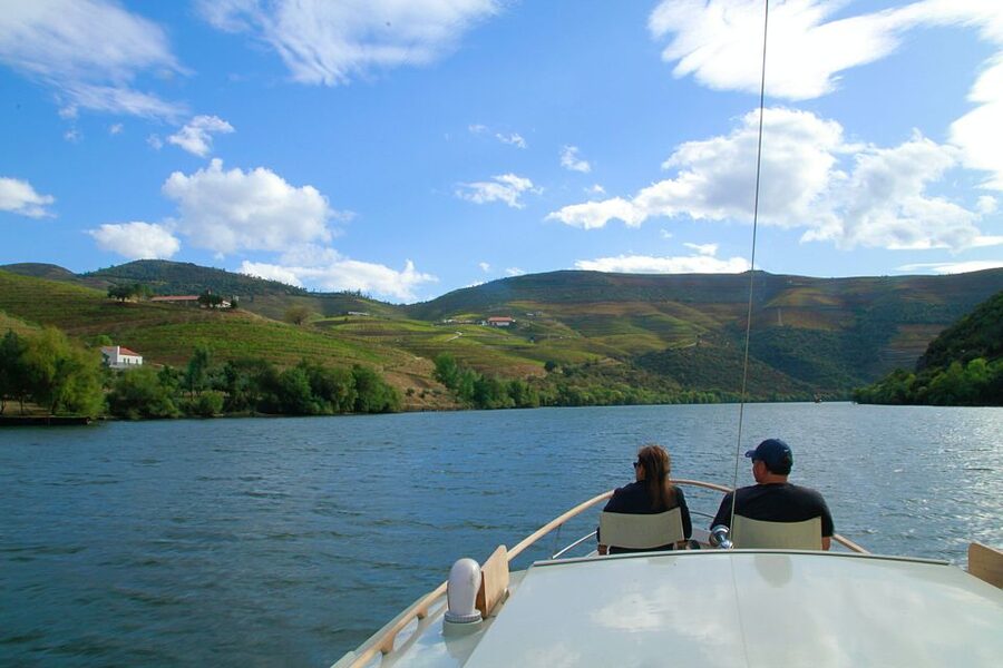 From Pinhão: Private Yacht Cruise along the Douro River - The boat’s open deck and glass lounge