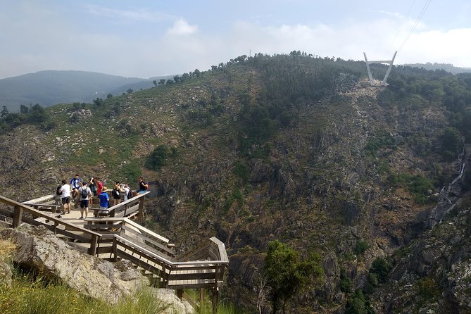 From Porto: Aveiro, Paiva Walkways, Suspension Bridge and Lunch - Arouca lunch with bread, chorizo, and vinho verde