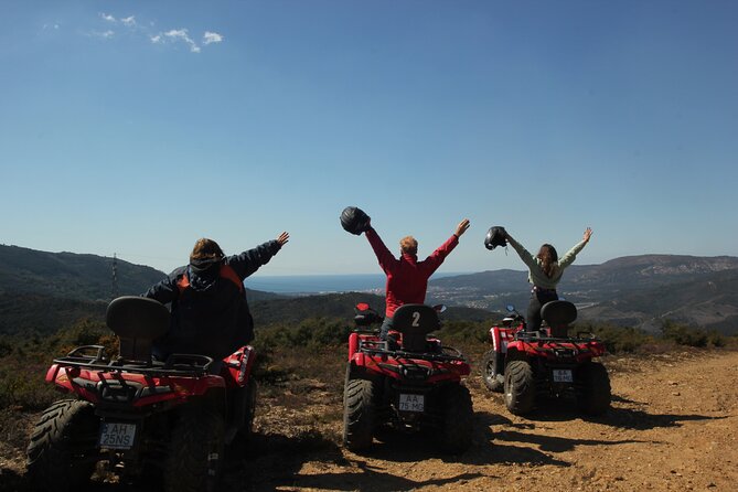 hike quad mountain altitude 825m / hike atv mountain altitude 825m - Starting in Meixedo and preparing for the ride