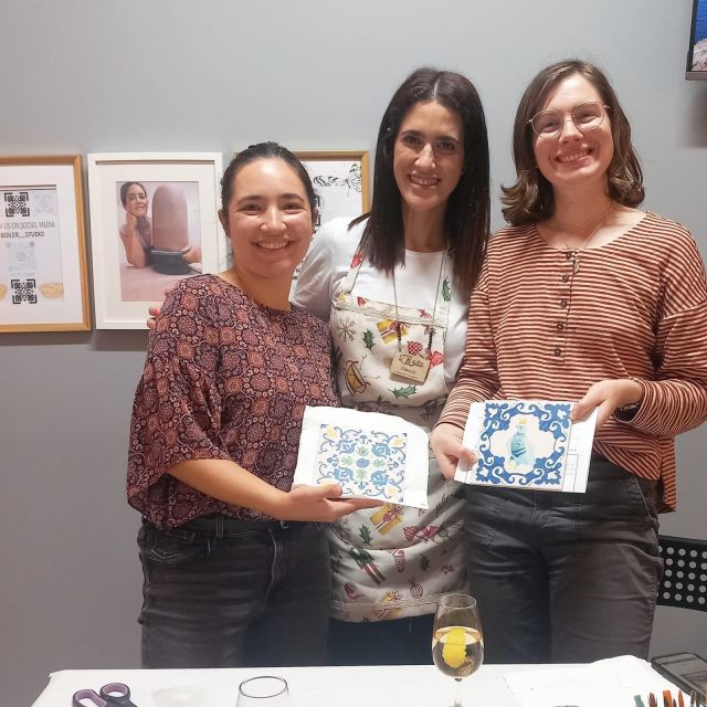 Porto: Tile Painting and Cocktails in Downtown Porto - Painting with acrylics, help, and plenty of encouragement