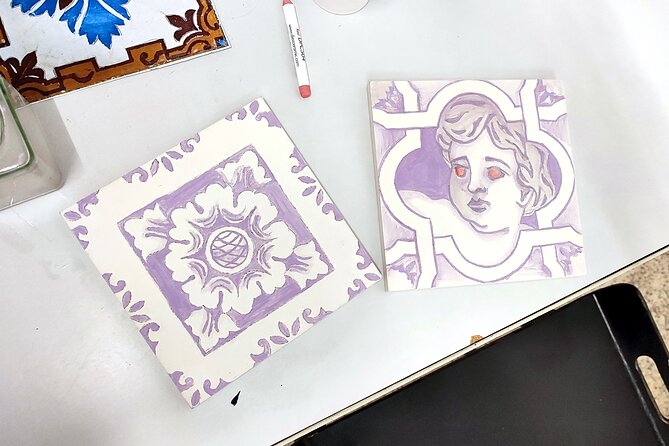 Porto Tile Painting Workshop in artist studio - Traditional glaze or acrylic paint