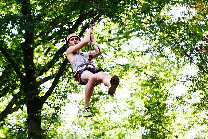 Rappelling and Climbing Adventure in Lamas de Mouro - The canopy slide brings the fun